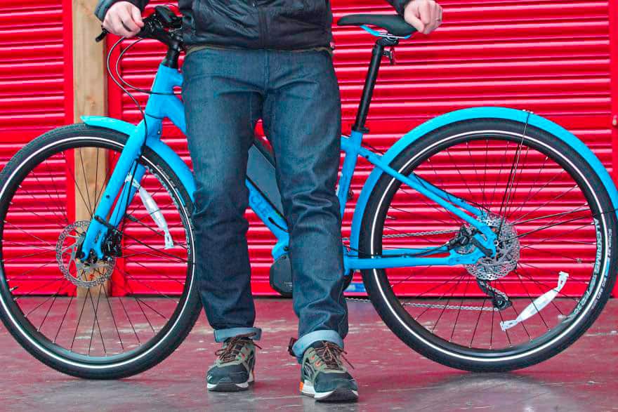 biking in jeans