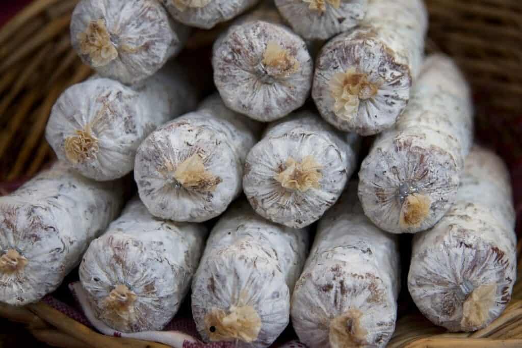 dried meat in rolls