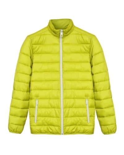 Yellow sewn-through down jacket